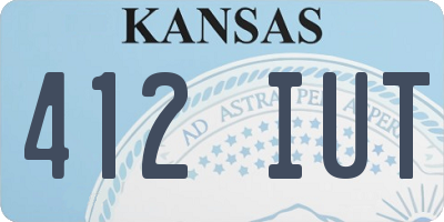 KS license plate 412IUT