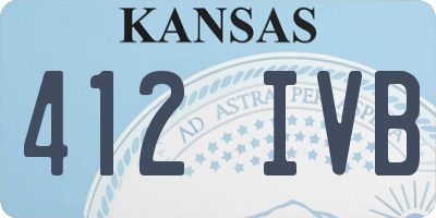 KS license plate 412IVB