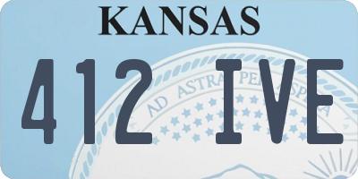 KS license plate 412IVE
