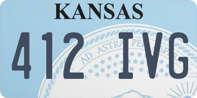 KS license plate 412IVG