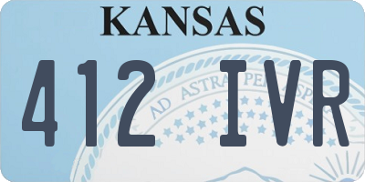 KS license plate 412IVR