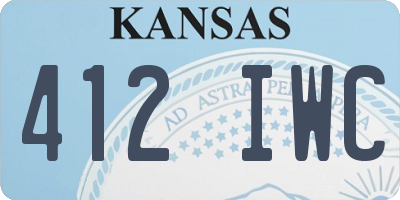 KS license plate 412IWC