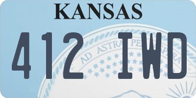 KS license plate 412IWD