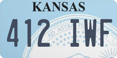 KS license plate 412IWF