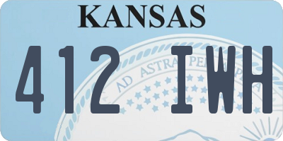 KS license plate 412IWH