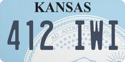 KS license plate 412IWI