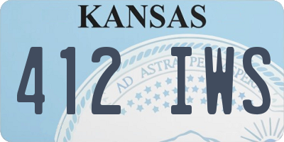 KS license plate 412IWS