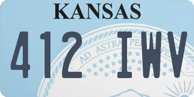 KS license plate 412IWV