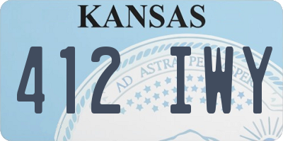 KS license plate 412IWY