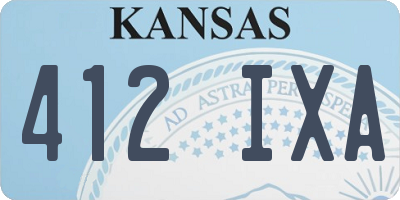 KS license plate 412IXA