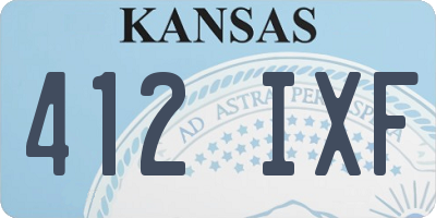 KS license plate 412IXF