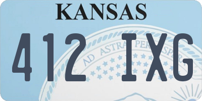 KS license plate 412IXG