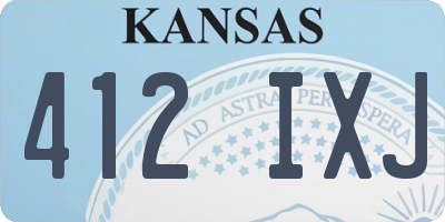 KS license plate 412IXJ