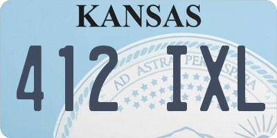 KS license plate 412IXL