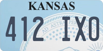 KS license plate 412IXO