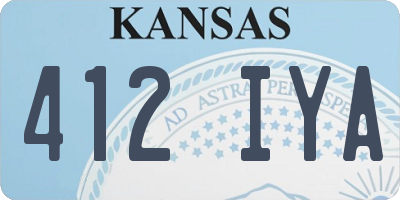 KS license plate 412IYA