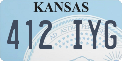 KS license plate 412IYG