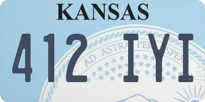 KS license plate 412IYI