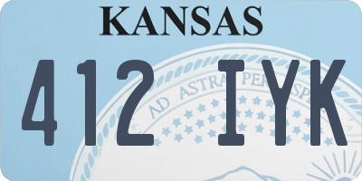 KS license plate 412IYK