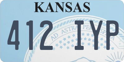 KS license plate 412IYP