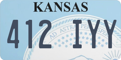 KS license plate 412IYY