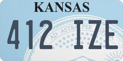 KS license plate 412IZE