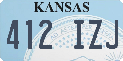 KS license plate 412IZJ