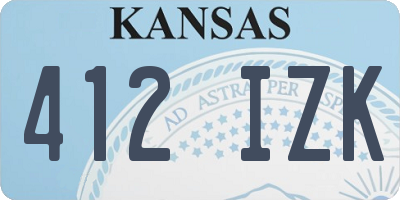 KS license plate 412IZK