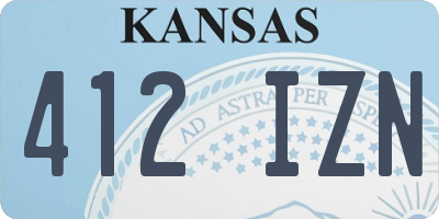 KS license plate 412IZN