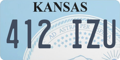 KS license plate 412IZU