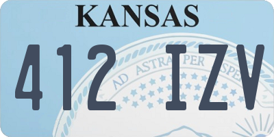 KS license plate 412IZV