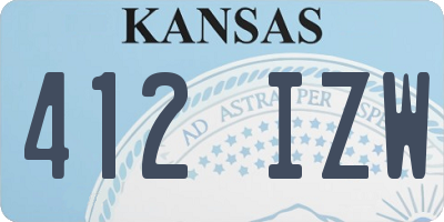 KS license plate 412IZW