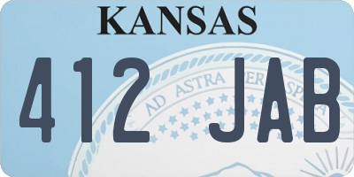 KS license plate 412JAB