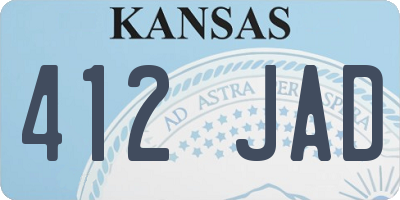 KS license plate 412JAD