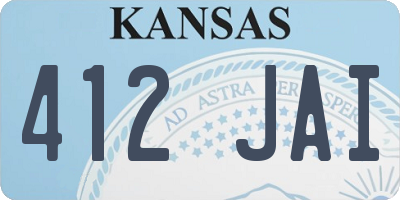 KS license plate 412JAI