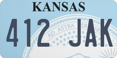 KS license plate 412JAK