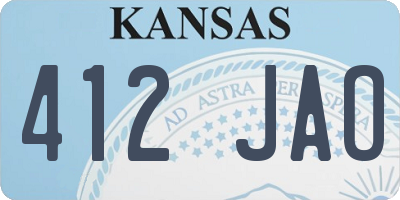 KS license plate 412JAO