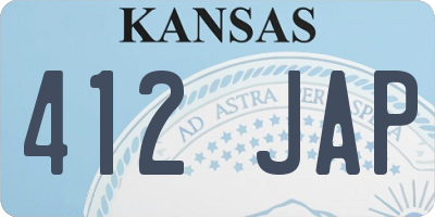 KS license plate 412JAP