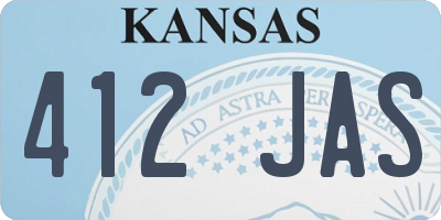 KS license plate 412JAS