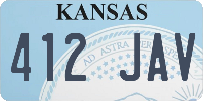 KS license plate 412JAV