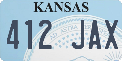 KS license plate 412JAX