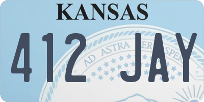 KS license plate 412JAY