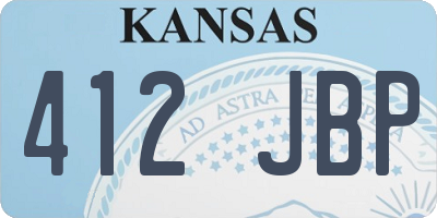 KS license plate 412JBP