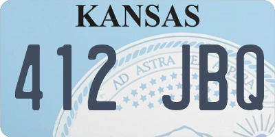 KS license plate 412JBQ