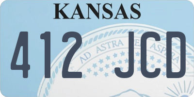 KS license plate 412JCD