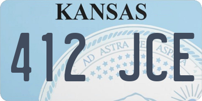KS license plate 412JCE
