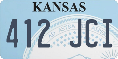 KS license plate 412JCI