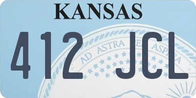 KS license plate 412JCL