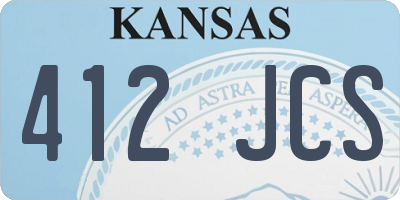 KS license plate 412JCS