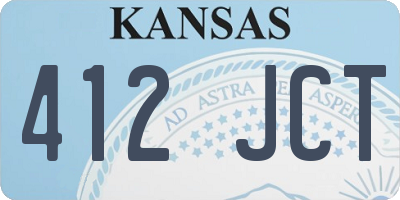 KS license plate 412JCT